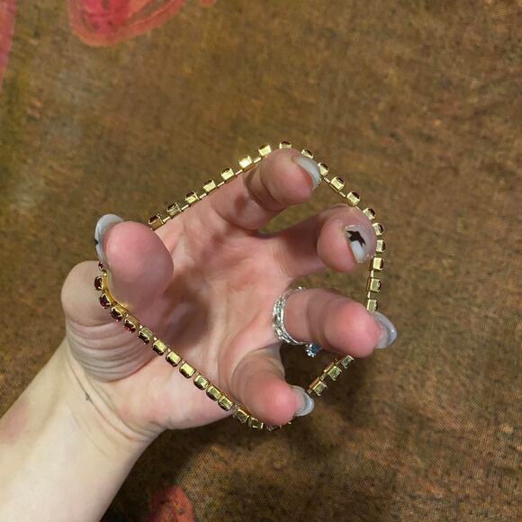 Red crystal bracelet gold - Picture 3 of 3